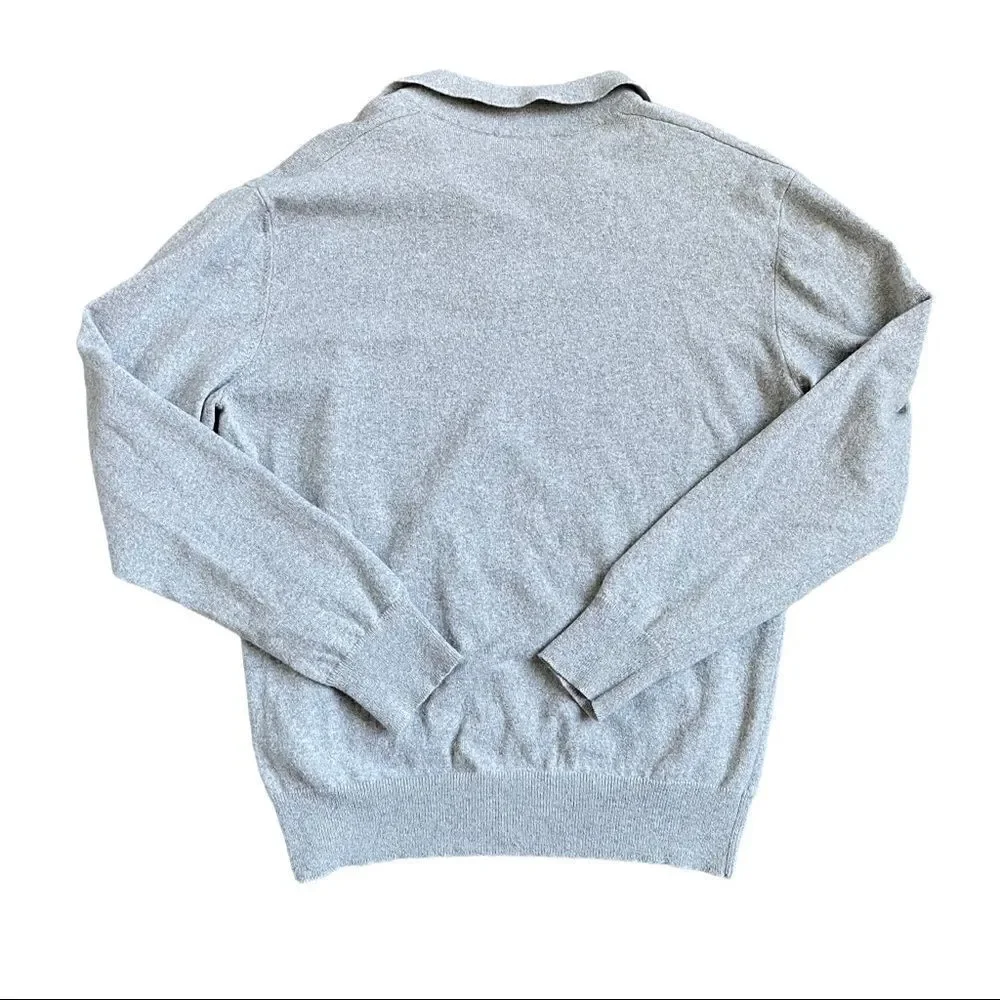 Riley Studio Unisex Oversized Gray Recycled Cashmere Polo Minimal Sweater Sz L - Picture 7 of 12
